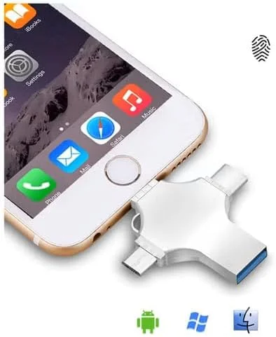 فلش مموری ۱ ترابایتی OTG 4 در 1 USB برای آیفون، فلش درایو حافظه خارجی USB 3.0 برای آیپد، اندروید، کامپیوتر (1.0 ترابایت) فلش مموری ۱ ترابایتی OTG 4 در 1 USB برای آیفون، فلش درایو حافظه خارجی USB 3.0 برای آیپد، اندروید، کامپیوتر (1.0 ترابایت)