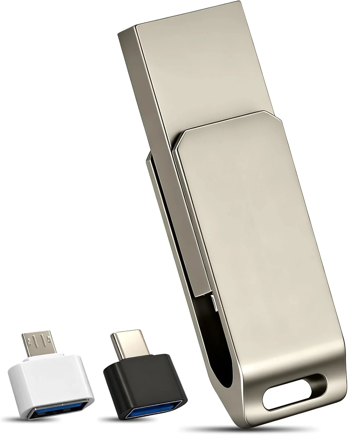 فلش مموری USB، درایو حافظه 4 در 1 سازگار Yakiter، فلش مموری فلزی ضد آب USB 3.0، برای دستگاه های آیفون/کامپیوتر/آیپد/اندروید/تایپ سی (نقره ای) فلش مموری USB، درایو حافظه 4 در 1 سازگار Yakiter، فلش مموری فلزی ضد آب USB 3.0، برای دستگاه های آیفون/کامپیوتر/آیپد/اندروید/تایپ سی (نقره ای)