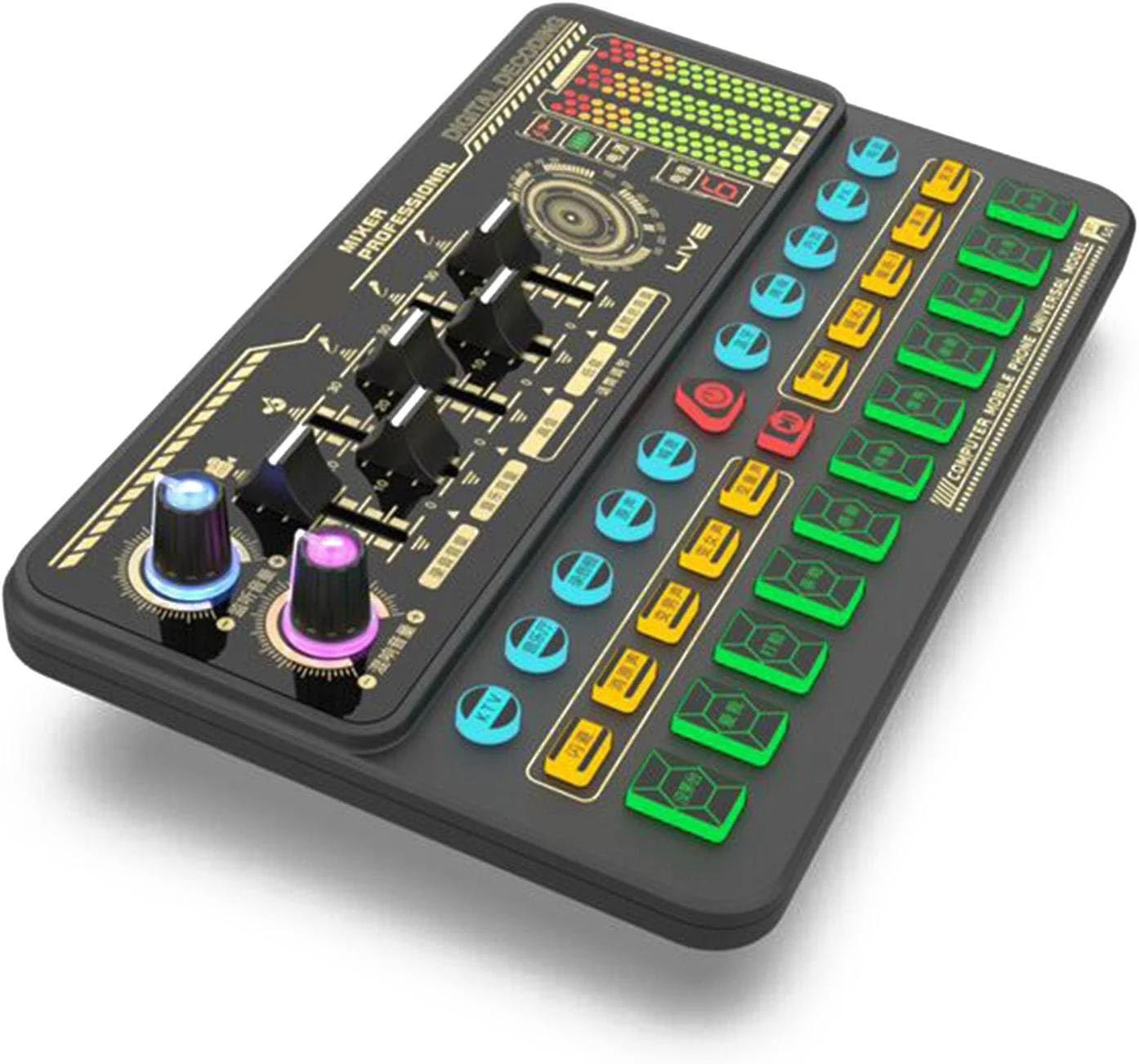 میکسر صدای زنده، مجموعه میکروفون آویز چند منظوره، تجهیزات پادکست، میکسر صدا (سفید و نقره ای)