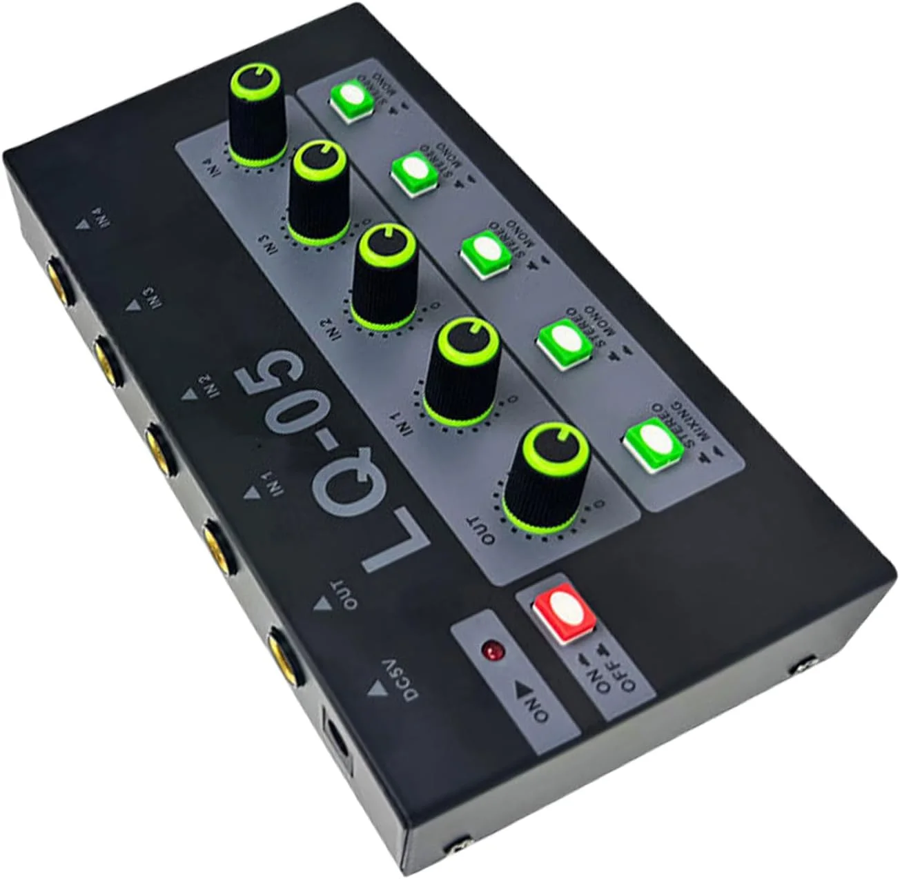 میکسر صدای 8 کاناله قابل حمل با بدنه فلزی و ورودی های 6.35 میلی متری برای پادکست، تولیدات موبایل و میکس شفاف