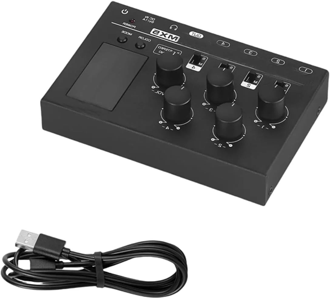 میکسر صدای استریو 4 کاناله با ورودی 6.35 میلی‌متری/3.5 میلی‌متری و نمایشگر LED