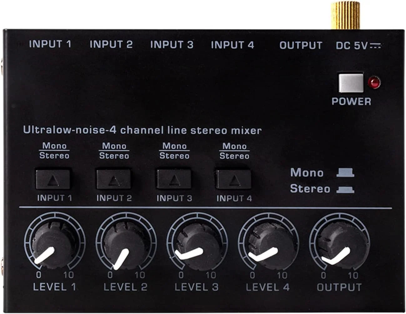 میکسر جمع و جور KTV کارائوکه 4 کانال حرفه ای صدا با نویز کم میکسر خطی 4 کاناله