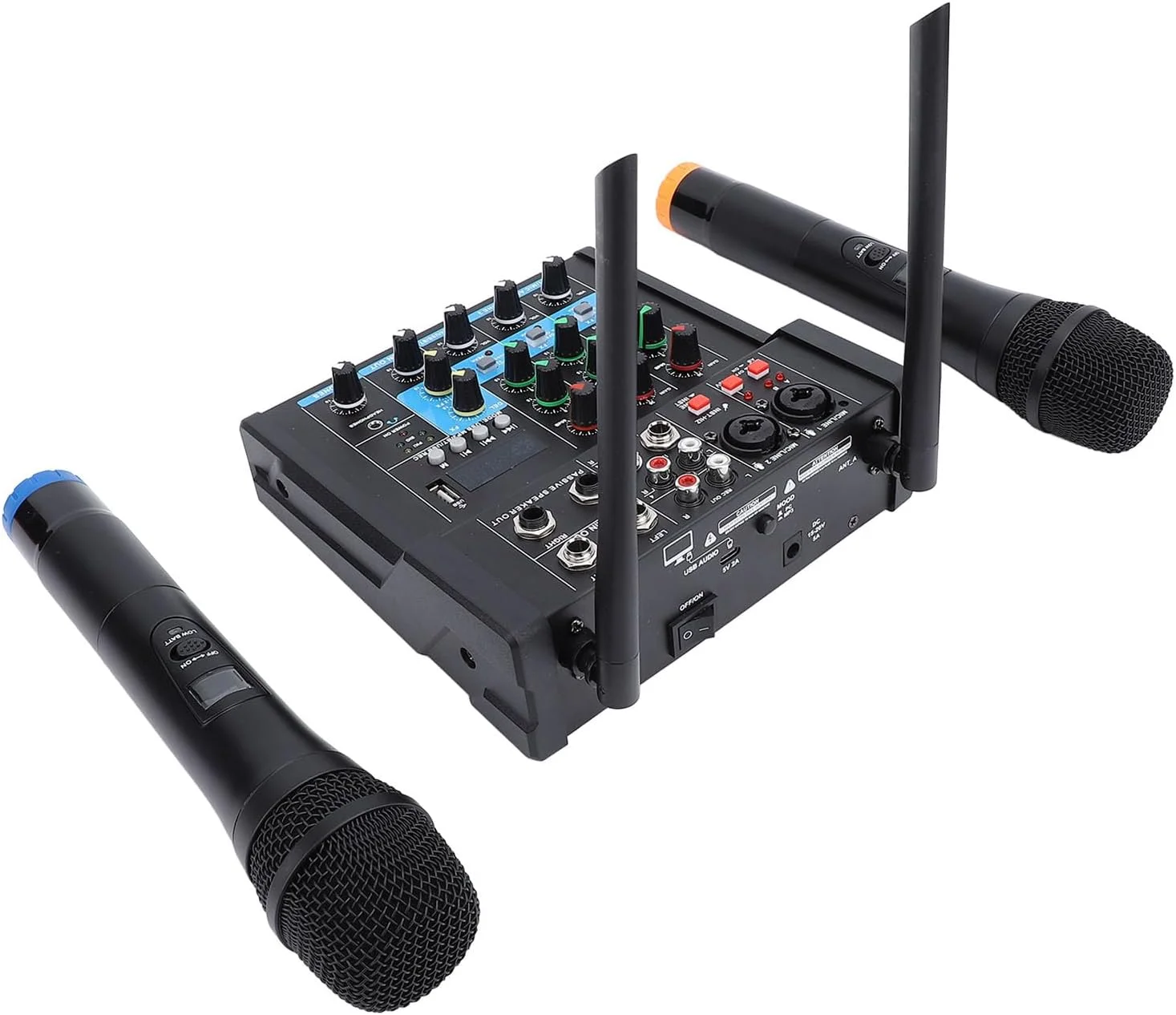 میکسر USB، میکروفون، BT، میکسر صدای کارائوکه، میکسر صوتی DJ پخش USB 6 کاناله برای ضبط زنده رایانه شخصی (SEAFRONTmn9afogkq1-12)