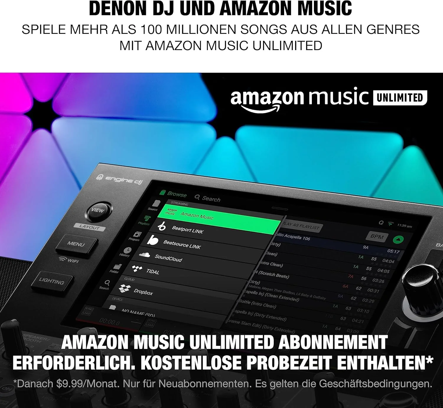 Denon DJ SC LIVE 4 و 2 عدد Alto Professional TS410 - کنترلر دی‌جی مستقل، میکسر 4 کاناله، وای‌فای، بلندگو و 2 عدد بلندگوی PA اکتیو 2000 واتی 10 اینچی با میکسر 3 کاناله، استریم بلوتوث و DSP