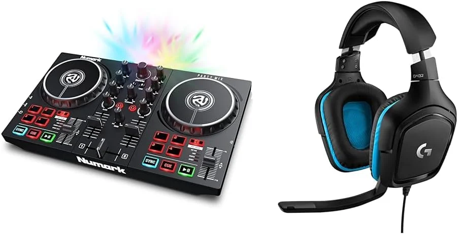 پلت DJ کنترلر Numark Party Mix II با 2 دک و هدست گیمینگ سیمی Logitech G432
