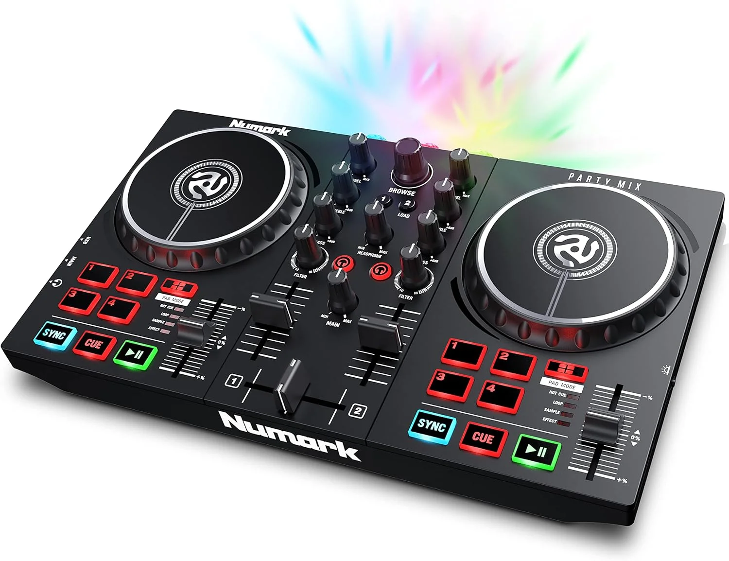 پلت DJ کنترلر Numark Party Mix II با 2 دک و هدست گیمینگ سیمی Logitech G432 پلت DJ کنترلر Numark Party Mix II با 2 دک و هدست گیمینگ سیمی Logitech G432