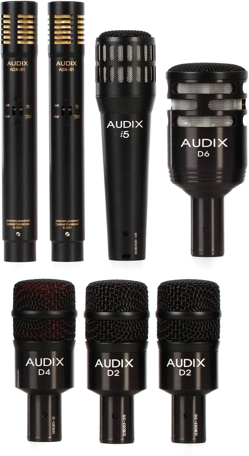 مجموعه میکروفون Audix DP-7 برای درام ست با 7 میکروفون و لوازم جانبی