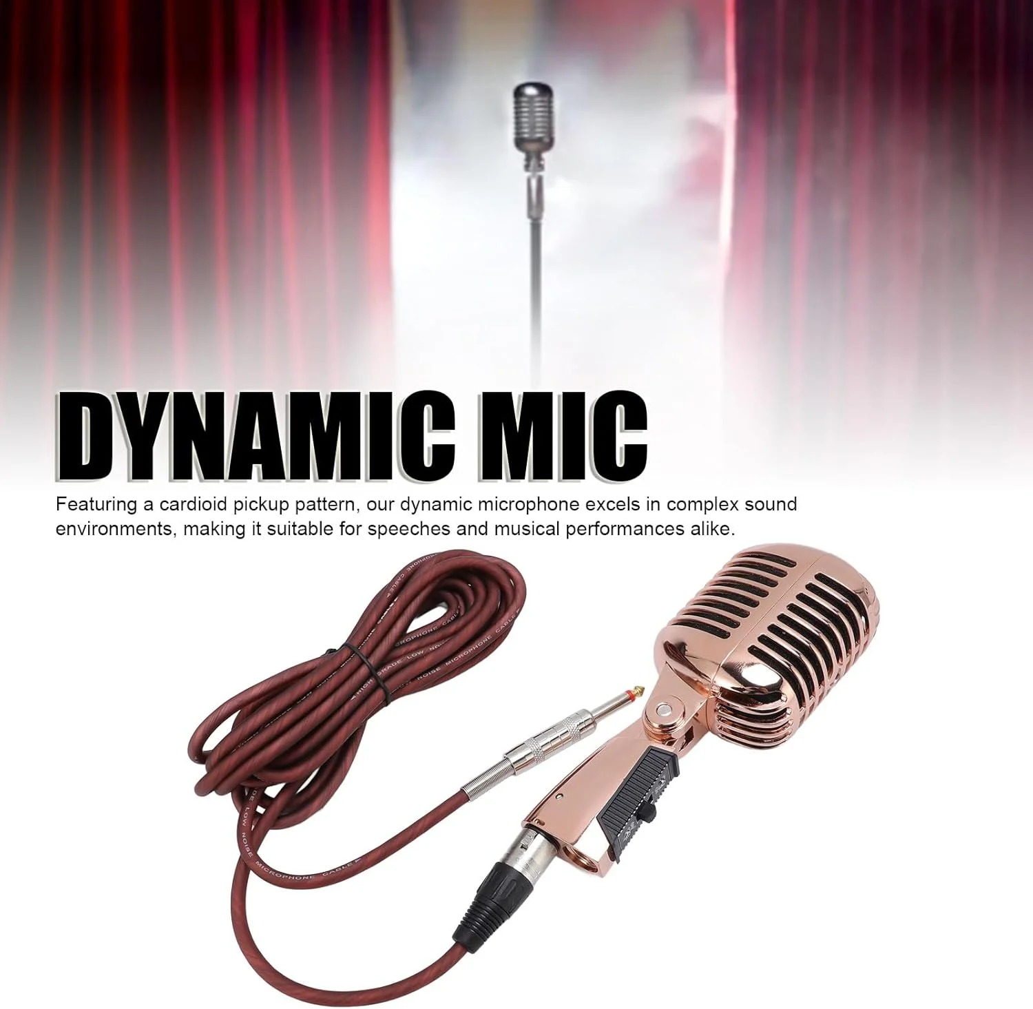 میکروفون دینامیک رترو Annadue، میکروفون کاردیوئید به سبک قدیمی، میکروفون وکال دینامیک کلاسیک برای استیج استودیو KTV (مشکی) میکروفون دینامیک رترو Annadue، میکروفون کاردیوئید به سبک قدیمی، میکروفون وکال دینامیک کلاسیک برای استیج استودیو KTV (مشکی)