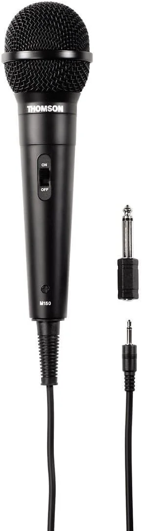 میکروفون تامسون برای کارائوکه (میکروفون کارائوکه با کابل 2.5 متری، جک 3.5 میلیمتری برای سیستم صوتی، میکروفون دینامیک با الگوی قطبی کاردیوئید، میکروفون آواز با آداپتور 6.3 میلیمتری برای میکسر) مشکی میکروفون تامسون برای کارائوکه (میکروفون کارائوکه با کابل 2.5 متری، جک 3.5 میلیمتری برای سیستم صوتی، میکروفون دینامیک با الگوی قطبی کاردیوئید، میکروفون آواز با آداپتور 6.3 میلیمتری برای میکسر) مشکی