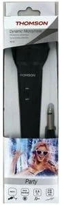 میکروفون تامسون برای کارائوکه (میکروفون کارائوکه با کابل 2.5 متری، جک 3.5 میلی‌متری برای سیستم صوتی، میکروفون دینامیک با الگوی قطبی کاردیوئید، میکروفون آواز با آداپتور 6.3 میلی‌متری برای میکسر) مشکی