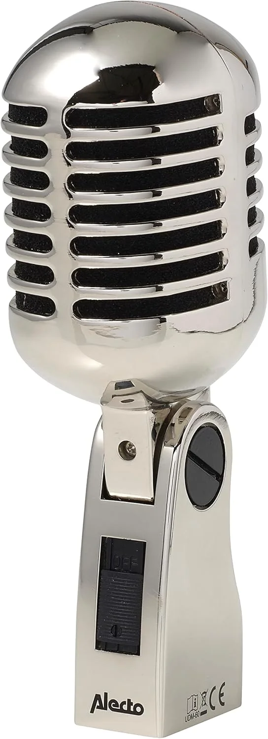 میکروفون آواز داینامیک Alecto UDM-60 - میکروفون آواز وینتیج - محدوده فرکانس 60Hz-16kHz - کابل 5 متری XLR - نقره ای میکروفون آواز داینامیک Alecto UDM-60 - میکروفون آواز وینتیج - محدوده فرکانس 60Hz-16kHz - کابل 5 متری XLR - نقره ای