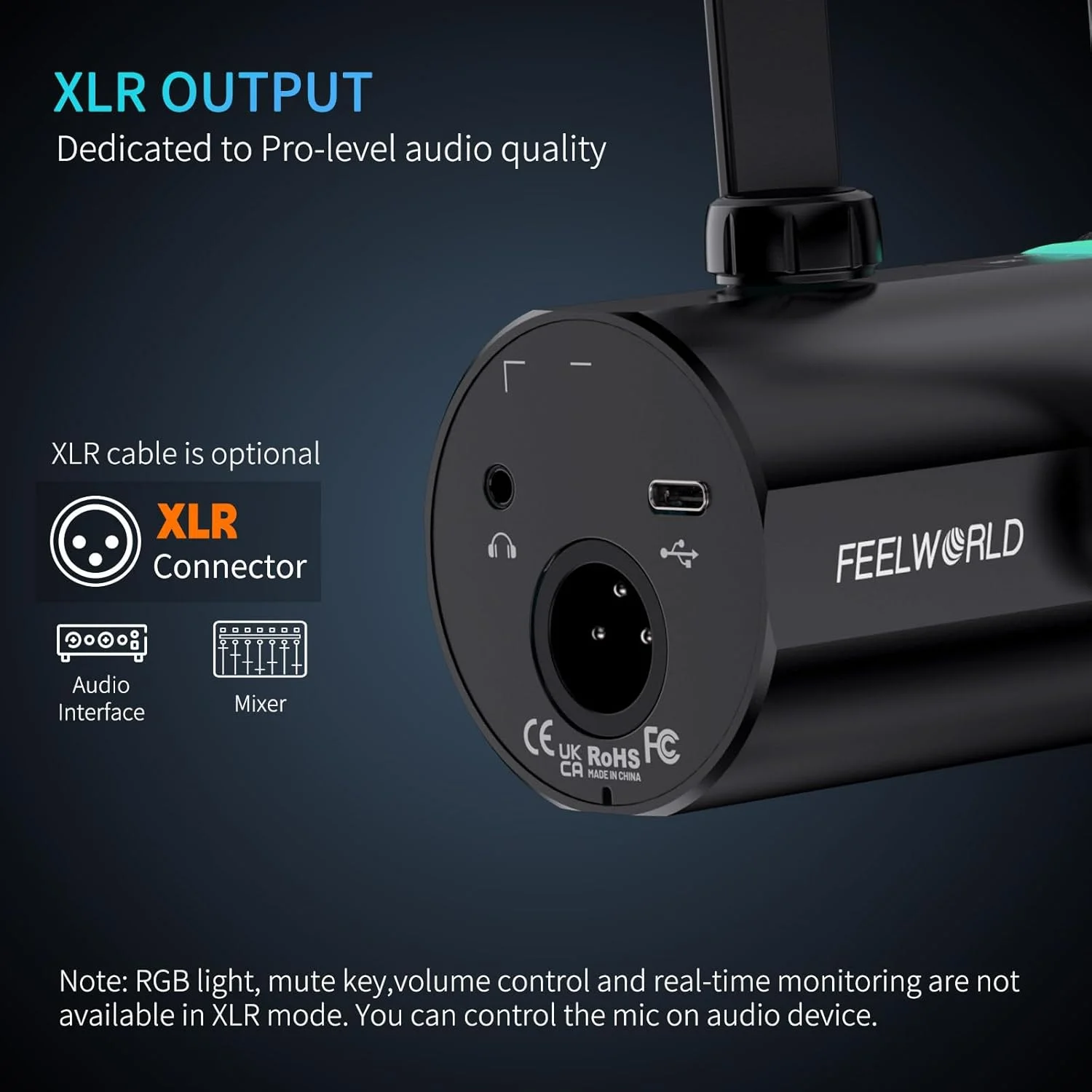 میکروفون داینامیک XLR/USB مدل FEELWORLD PM1 برای ضبط پادکست، میکروفون کامپیوتر گیمینگ با نور RGB، قطع صدا، جک هدفون، پایه رومیزی، کابل XLR برای استودیو، یوتیوب میکروفون داینامیک XLR/USB مدل FEELWORLD PM1 برای ضبط پادکست، میکروفون کامپیوتر گیمینگ با نور RGB، قطع صدا، جک هدفون، پایه رومیزی، کابل XLR برای استودیو، یوتیوب
