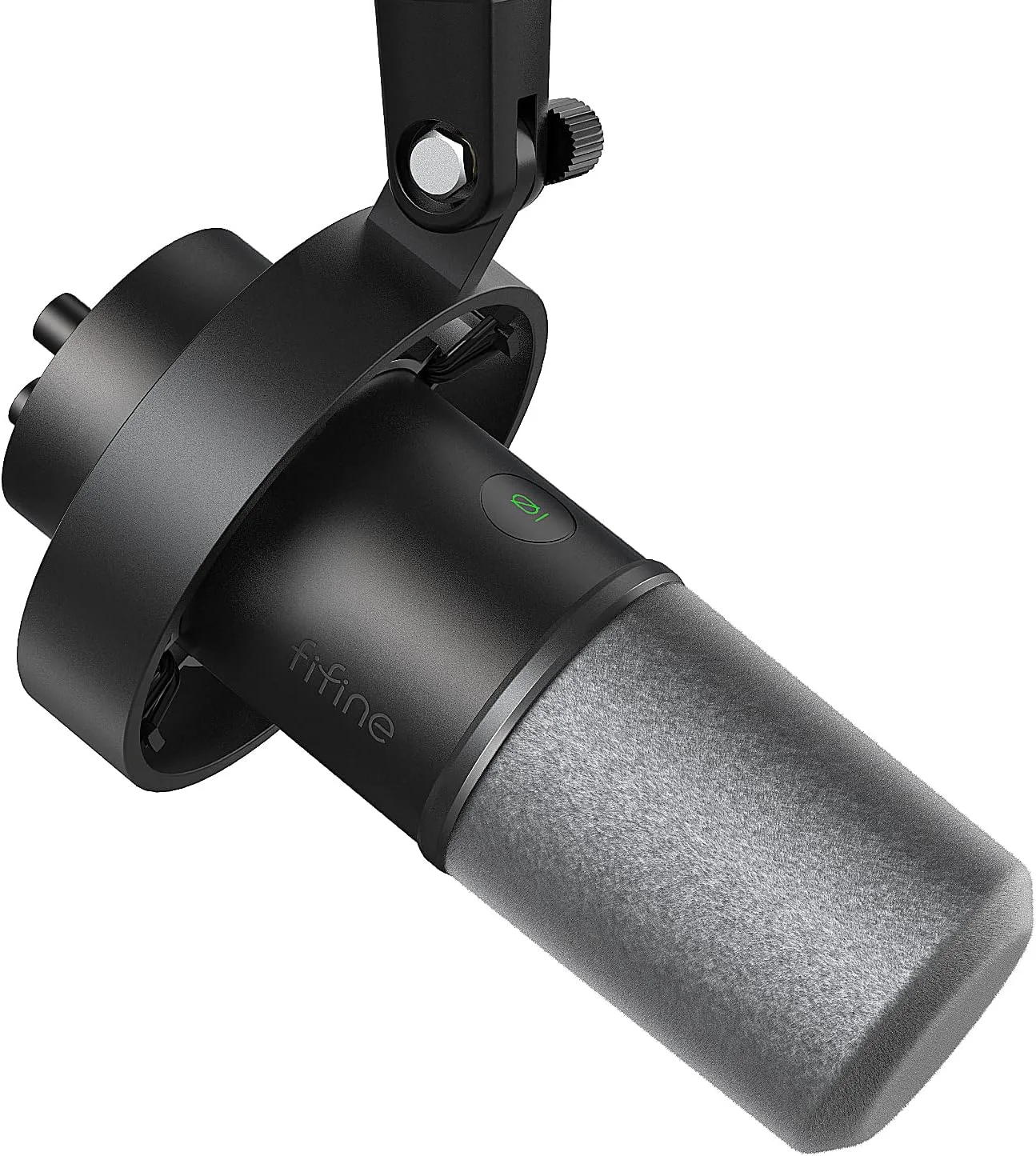 میکروفون استودیویی دینامیک کاردیوئید FIFINE مدل K688 با خروجی XLR/USB برای ضبط صدا، پادکست، وکال، استریم موسیقی و بازی، دارای جک هدفون 3.5 میلی‌متری و دکمه قطع صدا، بدنه فلزی مشکی