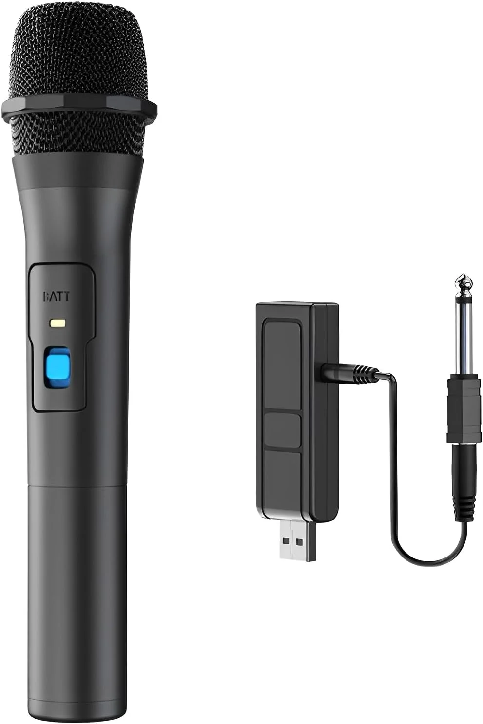 میکروفون بی‌سیم، سیستم میکروفون دینامیک دستی VHF با گیرنده USB برای کارائوکه، جشن عروسی، آواز و کلاس درس