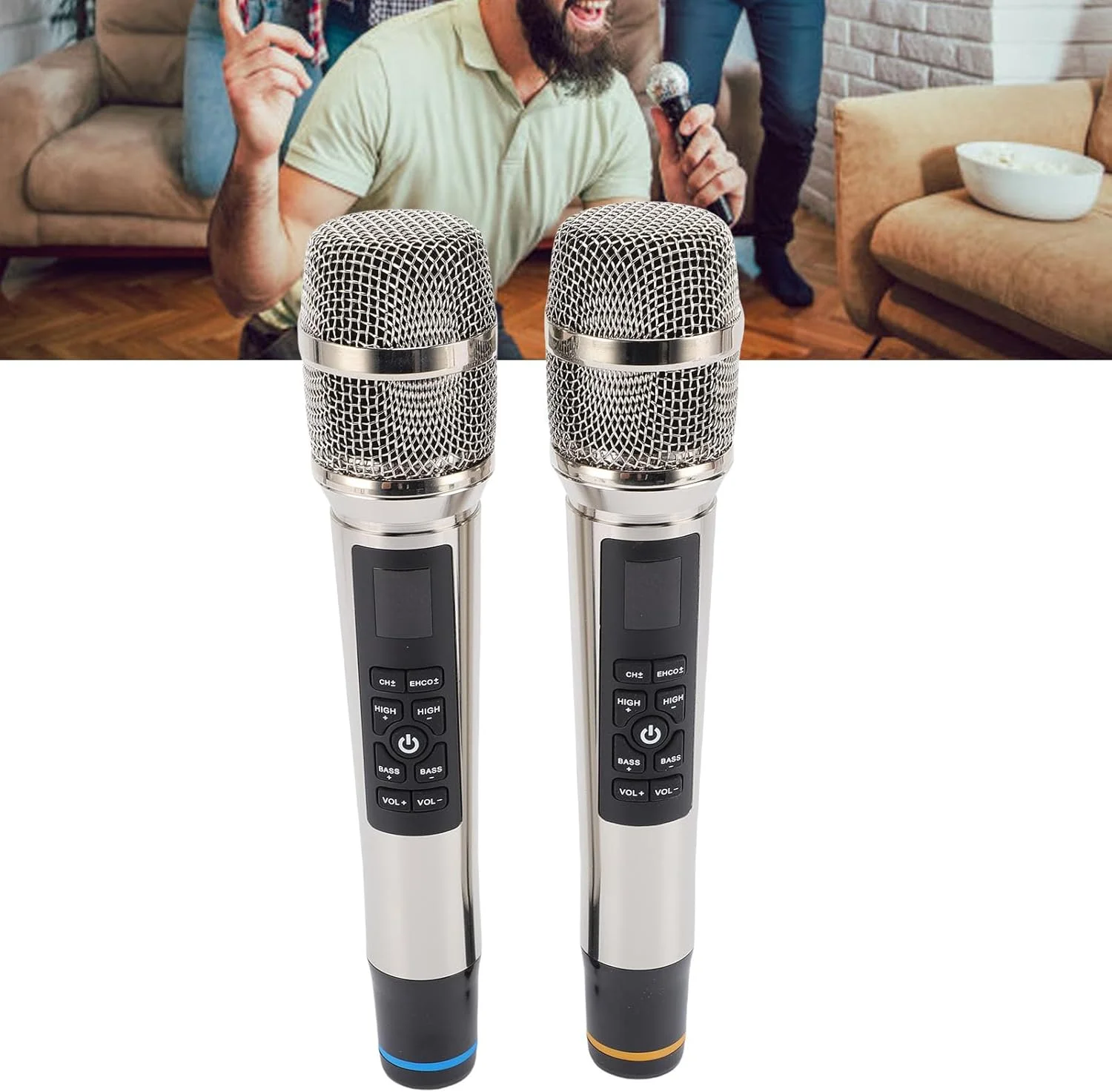 میکروفون بیسیم، سیستم میکروفون دینامیک بیسیم قابل شارژ با گیرنده، مجموعه میکروفون حرفهای کارائوکه برای آواز خواندن، سخنرانی در جشنهای عروسی میکروفون بیسیم، سیستم میکروفون دینامیک بیسیم قابل شارژ با گیرنده، مجموعه میکروفون حرفهای کارائوکه برای آواز خواندن، سخنرانی در جشنهای عروسی