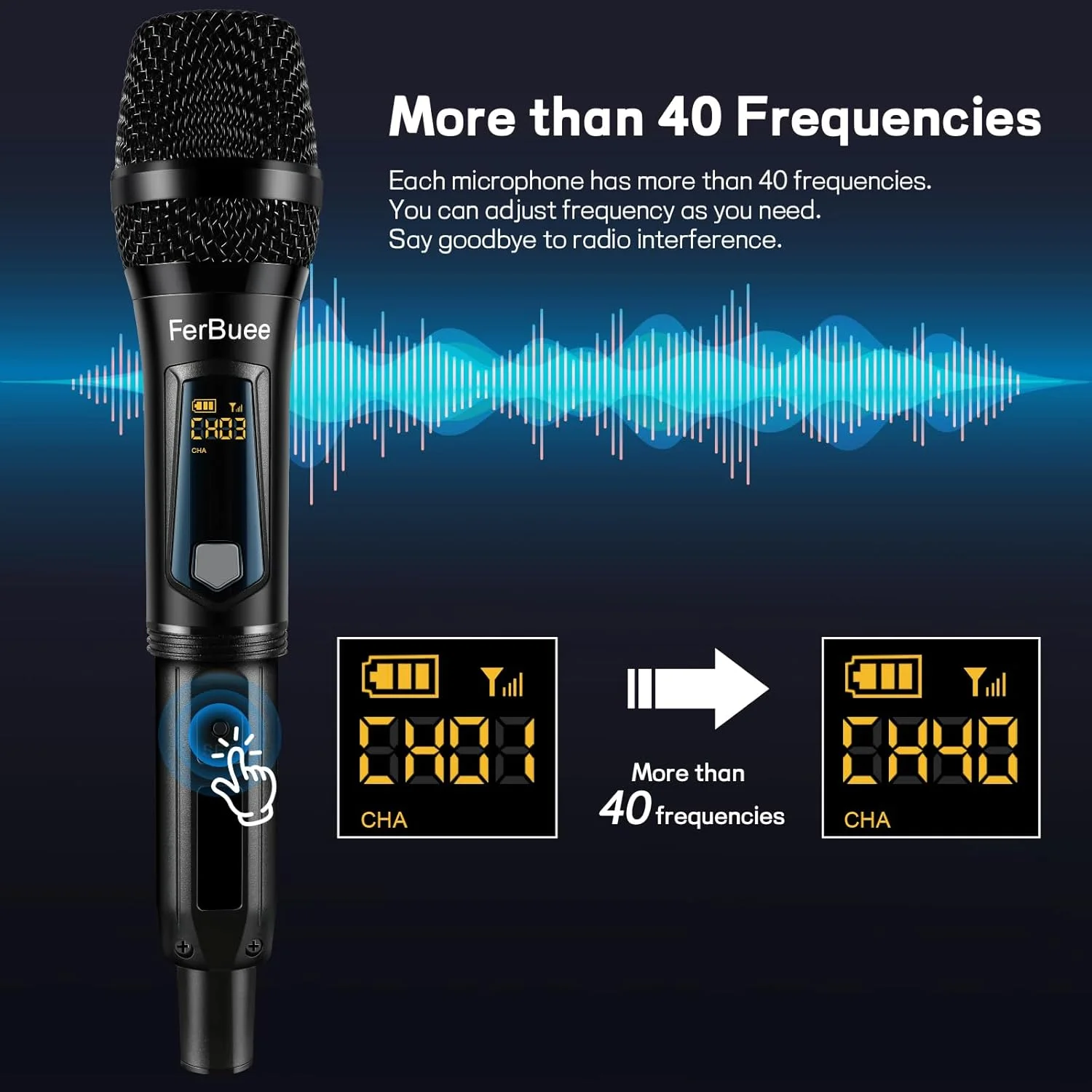 میکروفون بیسیم UHF، میکروفون دینامیک بیسیم حرفهای، سیستم میکروفون دستی برای آمپلیفایر، سیستم PA، کارائوکه، جلسه، مهمانی، کلیسا میکروفون بیسیم UHF، میکروفون دینامیک بیسیم حرفهای، سیستم میکروفون دستی برای آمپلیفایر، سیستم PA، کارائوکه، جلسه، مهمانی، کلیسا