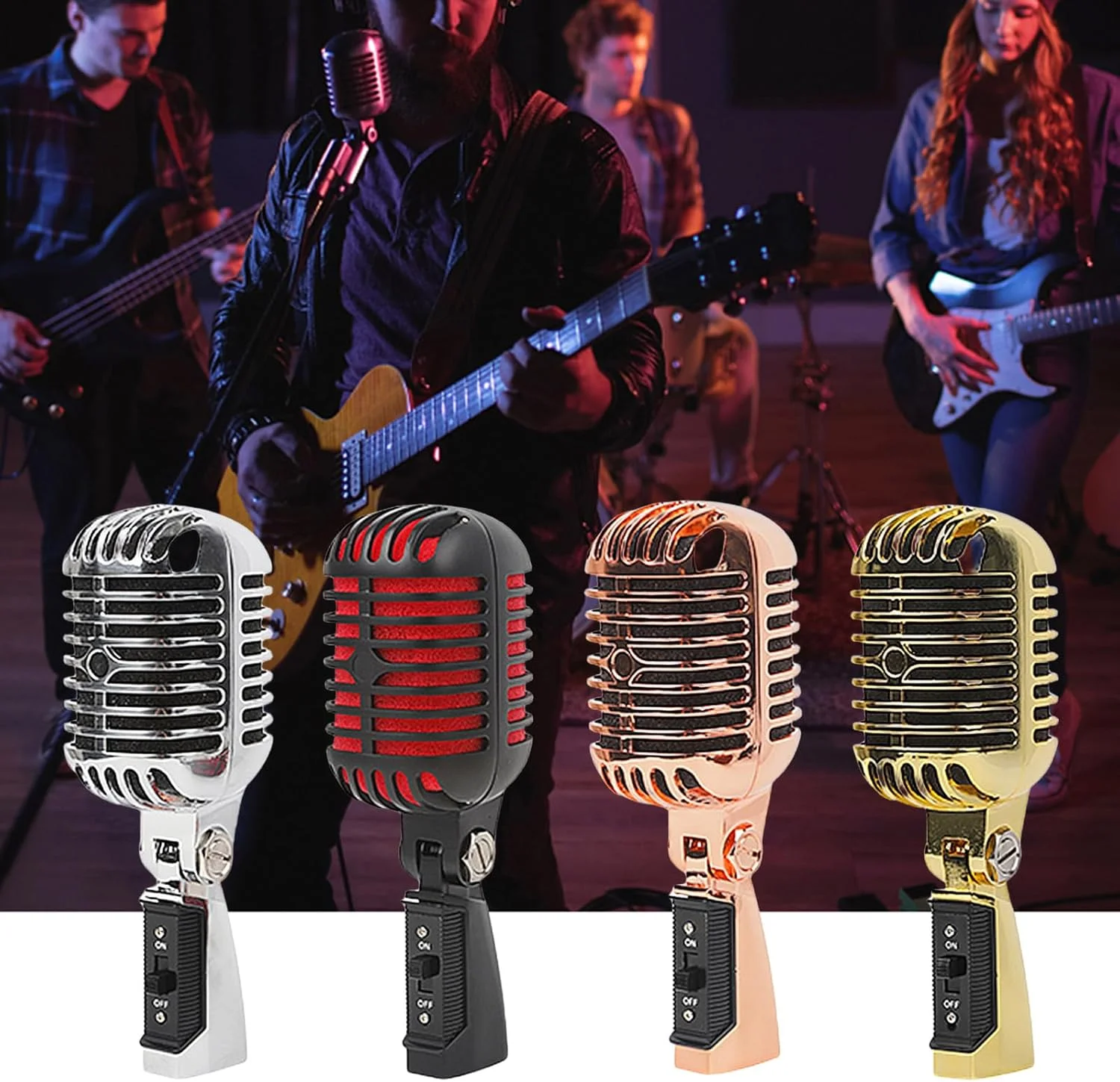 میکروفون داینامیک وینتیج، میکروفون استیج، ظاهر فلزی نوستالژیک آنتیک، پیکاپ ضد ضربه برای نوازندگان و خوانندگان، میکروفون فلزی دایکاست میکروفون داینامیک وینتیج، میکروفون استیج، ظاهر فلزی نوستالژیک آنتیک، پیکاپ ضد ضربه برای نوازندگان و خوانندگان، میکروفون فلزی دایکاست