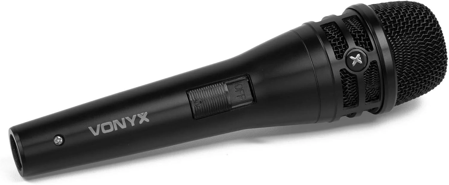 میکروفون داینامیک Vonyx VDM10 برای آواز، استیج و ارائه ها - میکروفون XLR با کابل 5 متری و کیف - ایده آل برای ضبط و تجهیزات تولید محتوا - مشکی میکروفون داینامیک Vonyx VDM10 برای آواز، استیج و ارائه ها - میکروفون XLR با کابل 5 متری و کیف - ایده آل برای ضبط و تجهیزات تولید محتوا - مشکی