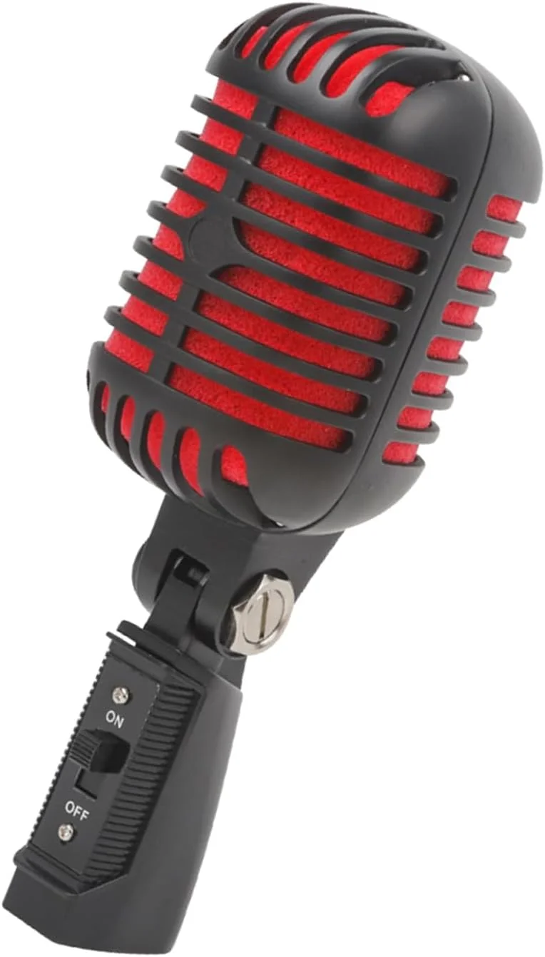 میکروفون داینامیک وینتیج، میکروفون استیج، ظاهر فلزی نوستالژیک آنتیک، پیکاپ ضد ضربه برای نوازندگان و خوانندگان، میکروفون فلزی دایکاست میکروفون داینامیک وینتیج، میکروفون استیج، ظاهر فلزی نوستالژیک آنتیک، پیکاپ ضد ضربه برای نوازندگان و خوانندگان، میکروفون فلزی دایکاست