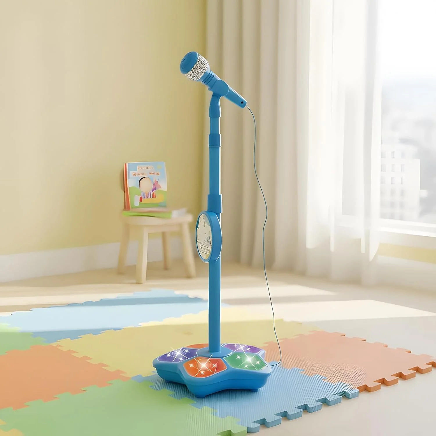 میکروفون کودک | اسباب بازی بلندگوی نورپردازی LED قابل حمل - میکروفون اسباب بازی با پایه برای کودکان - برای تولدها پادکست ها ضبط آواز خواندن مهمانی ها نوجوانان استودیوهای پخش میکروفون کودک | اسباب بازی بلندگوی نورپردازی LED قابل حمل - میکروفون اسباب بازی با پایه برای کودکان - برای تولدها پادکست ها ضبط آواز خواندن مهمانی ها نوجوانان استودیوهای پخش
