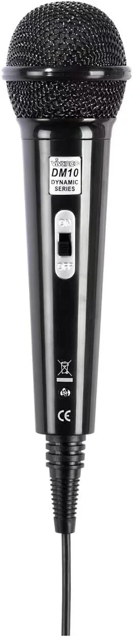 میکروفون داینامیک مشکی Vivanco DM 10 KLIN. 3.5M. SCH 14508