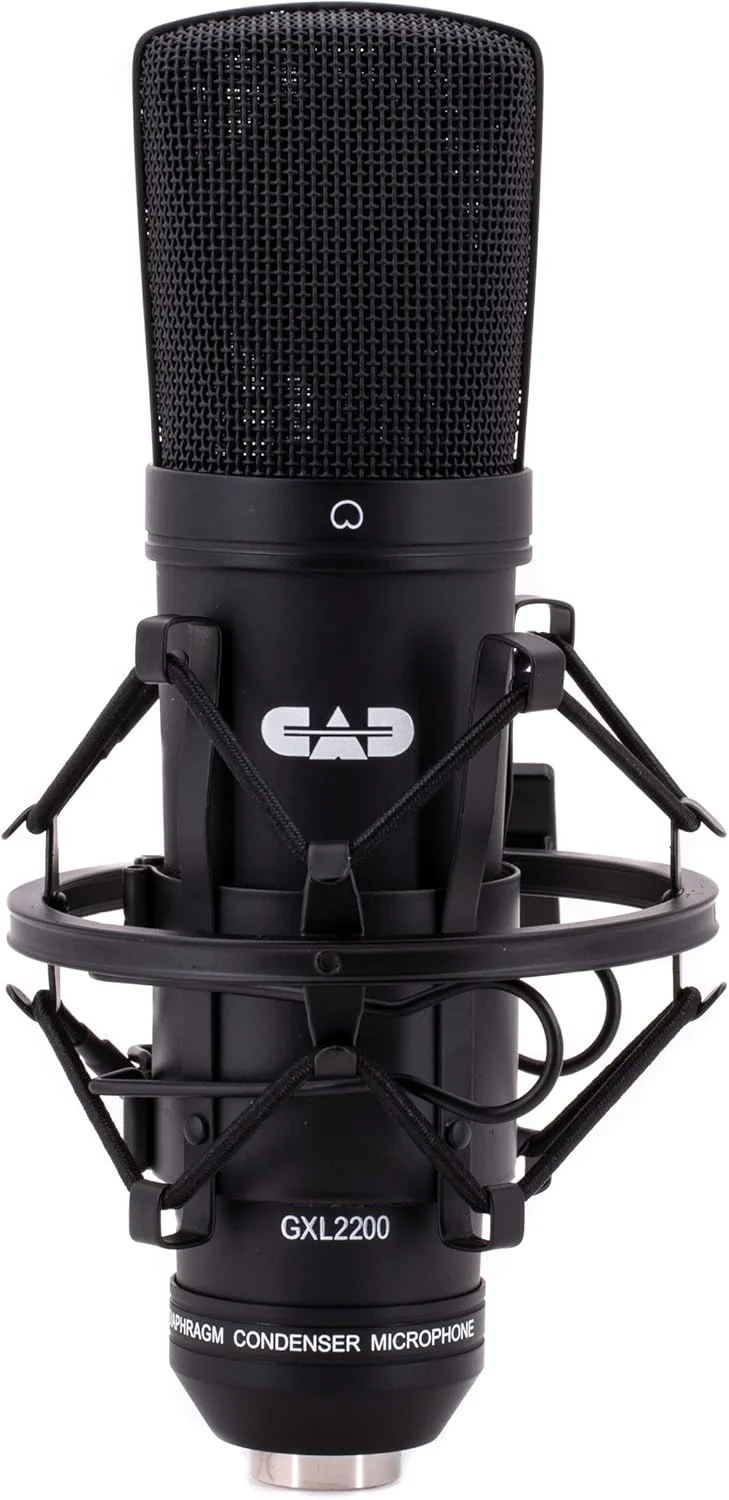 میکروفون کاندنسر دیافراگم بزرگ CAD Audio برای استودیو و ضبط حرفه‌ای، میکروفون کاردیوید استودیویی (XLR، فانتوم پاور 48 ولت، دیافراگم 1 اینچی، امپدانس 75 اهم، 30 هرتز - 20 کیلوهرتز)، نقره‌ای