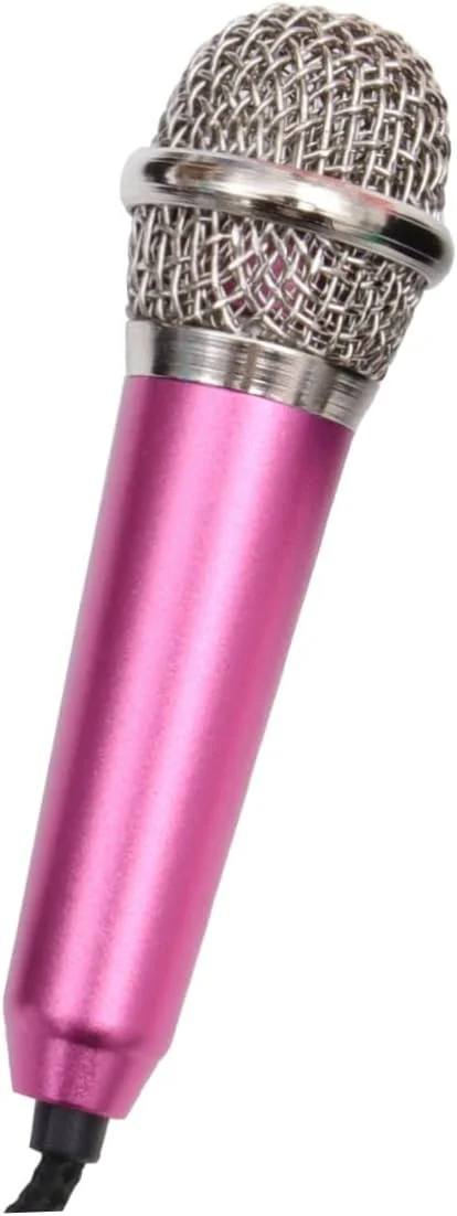 دو عدد میکروفون و بلندگوی مینی بی‌سیم UPKOCH برای کارائوکه KTV، کندانسور دستی قابل حمل برای تلفن هوشمند و کامپیوتر، صورتی برای آواز و ضبط صدا