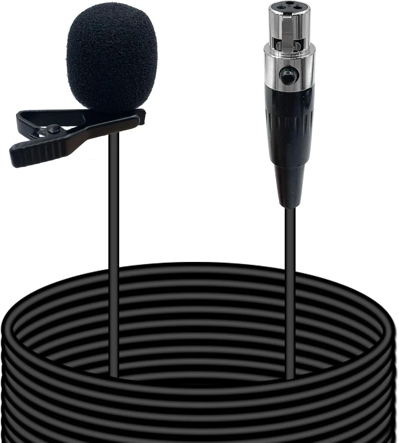 میکروفون یقه ای، سازگار با فرستنده بی سیم AKG، میکروفون کندانسور یک طرفه (مینی XLR پلاگین TA3F)