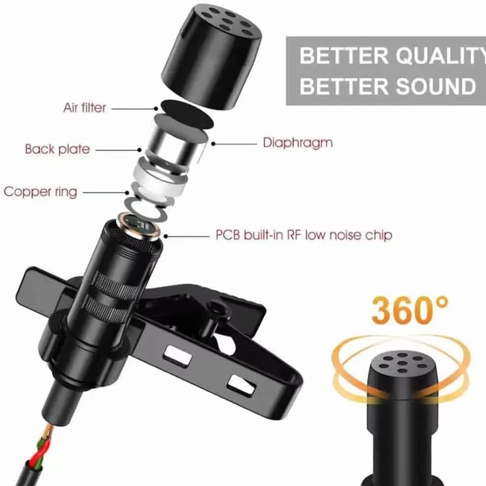 میکروفون یقه ای USB، میکروفون خازنی همه جهته 2 متری برای کامپیوتر، مک، لپ تاپ، یوتیوب، اسکایپ، ضبط صدا، مصاحبه، پادکست، بازی [Plug & Play]