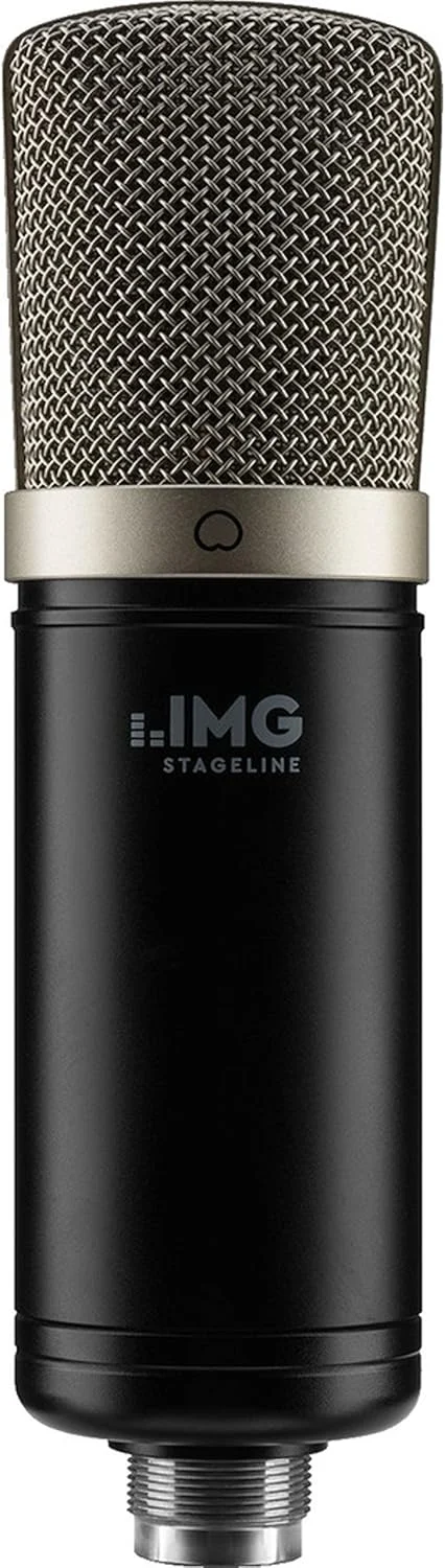 میکروفون کاندنسر IMG Stageline ECMS-50USB با دیافراگم بزرگ، میکروفون USB برای ضبط خانگی حرفه ای به رنگ مشکی - Plug and Play