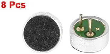 sourcing map 8 عدد میکروفون کندانسور الکترت 2 پین لحیم کاری 6mm x 2.7mm