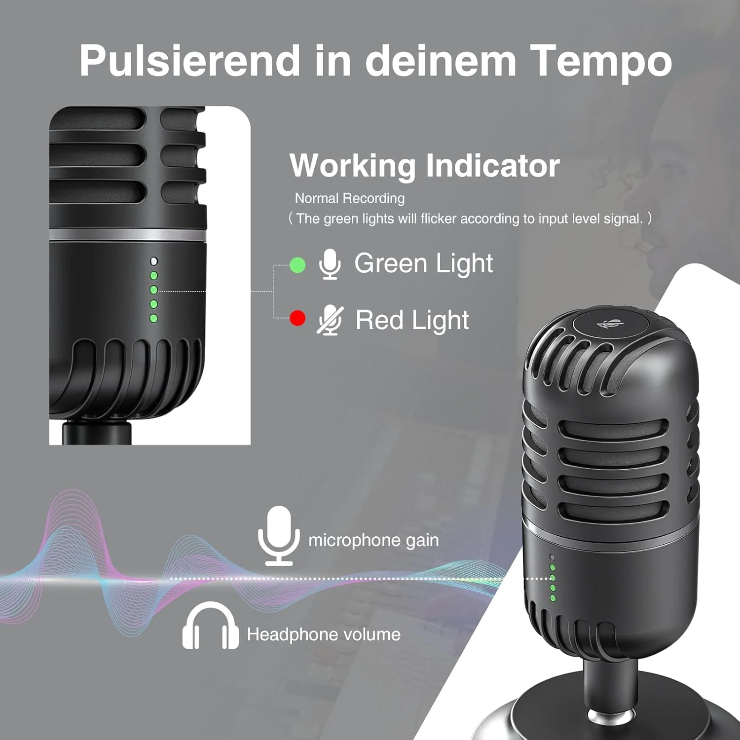میکروفون رایانه شخصی، میکروفون استریمینگ برای رایانه شخصی، PS4، PS5، میکروفون کندانسور USB C برای بازی، پادکست، ضبط، استریمینگ، با قطع/افزایش صدا، آداپتور برای تلفن، سازگار با مک، ویندوز