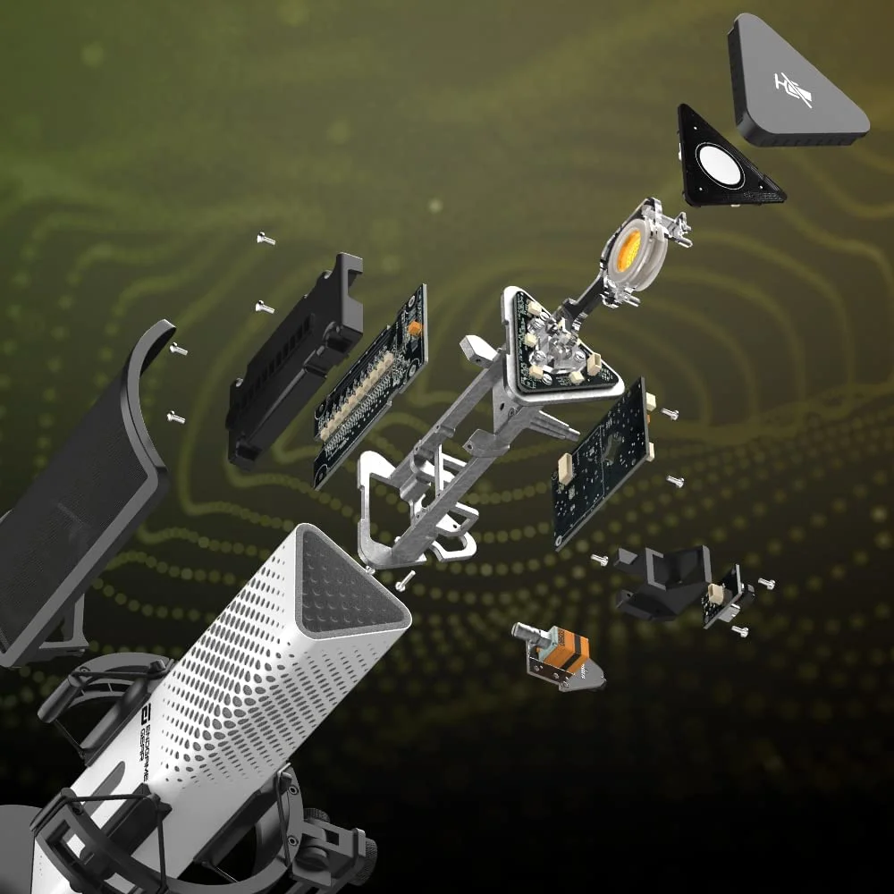 میکروفون USB مدل XSTRM ENDGAME GEAR برای استریمینگ، پادکست، ضبط با کیفیت استودیویی، 24 بیت / 192 کیلوهرتز، میکروفون خارجی، حذف نویز هوش مصنوعی، قطع صدا با لمس، PC و Mac - سفید