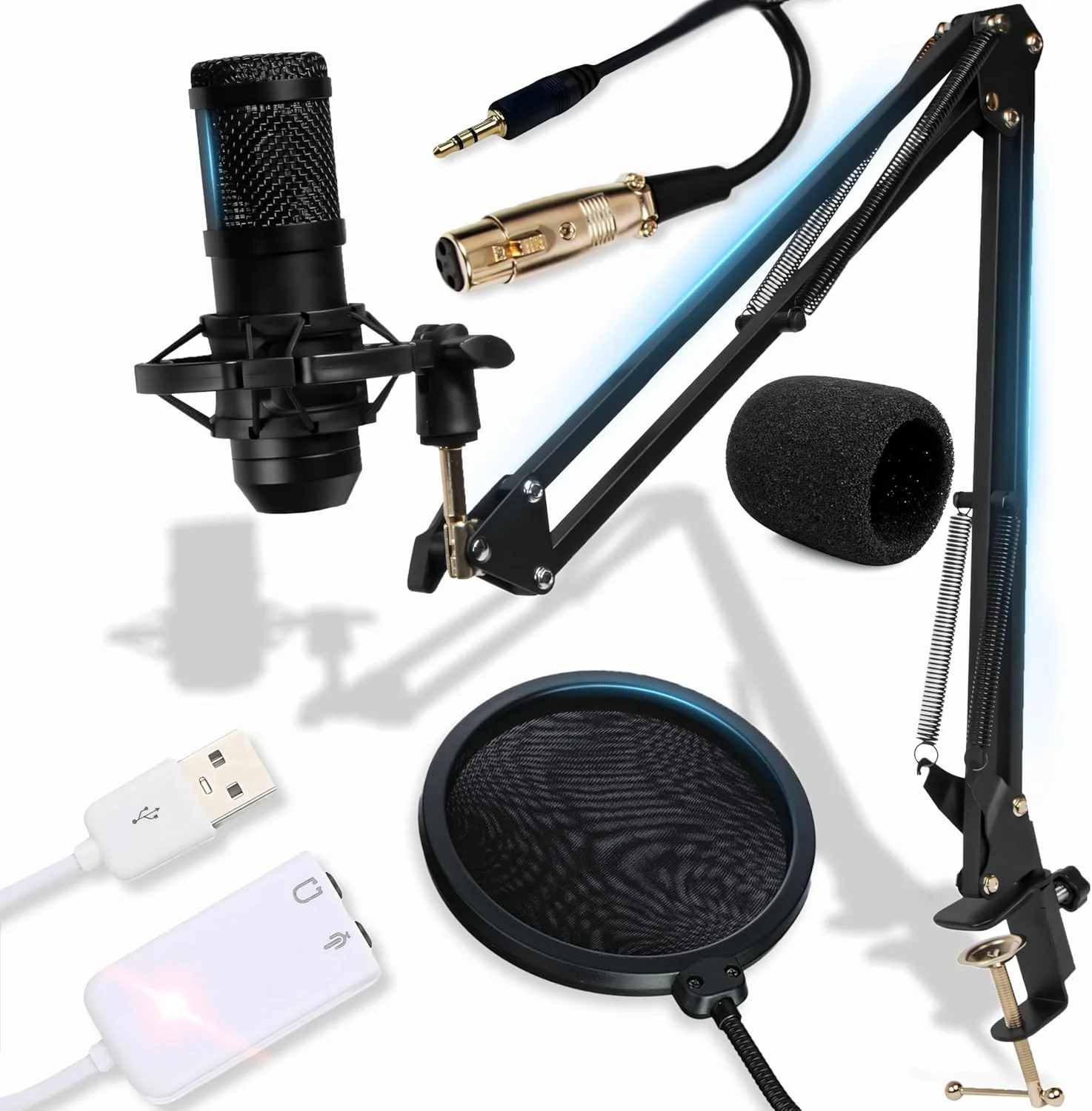 میکروفون USB کاردیوئید Retoo یک جهته با فیلتر POP، میکروفون با دسته قابل تنظیم، عملکرد Plug&Play، ورودی هدفون برای هنرمندان صوتی، پادکسترها و نوازندگان میکروفون USB کاردیوئید Retoo یک جهته با فیلتر POP، میکروفون با دسته قابل تنظیم، عملکرد Plug&Play، ورودی هدفون برای هنرمندان صوتی، پادکسترها و نوازندگان