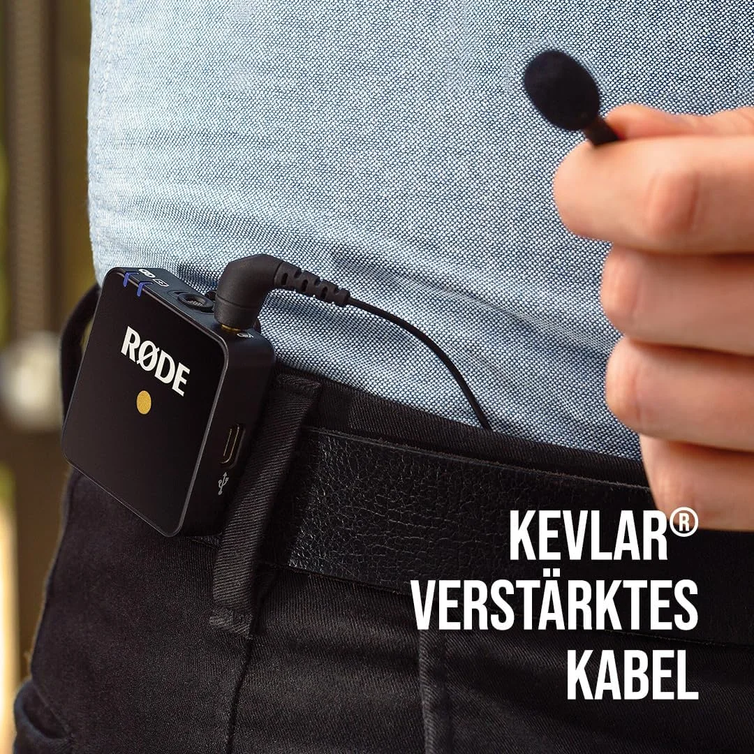 میکروفون یقه‌ای حرفه‌ای و قابل حمل RØDE Lavalier GO + آداپتور SC4 TRS به TRRS (سازگار با تلفن‌های هوشمند و لپ‌تاپ - 3.5 میلی‌متری) برای پخش، فیلم، تولید محتوا، ضبط صدا در محل و استودیو