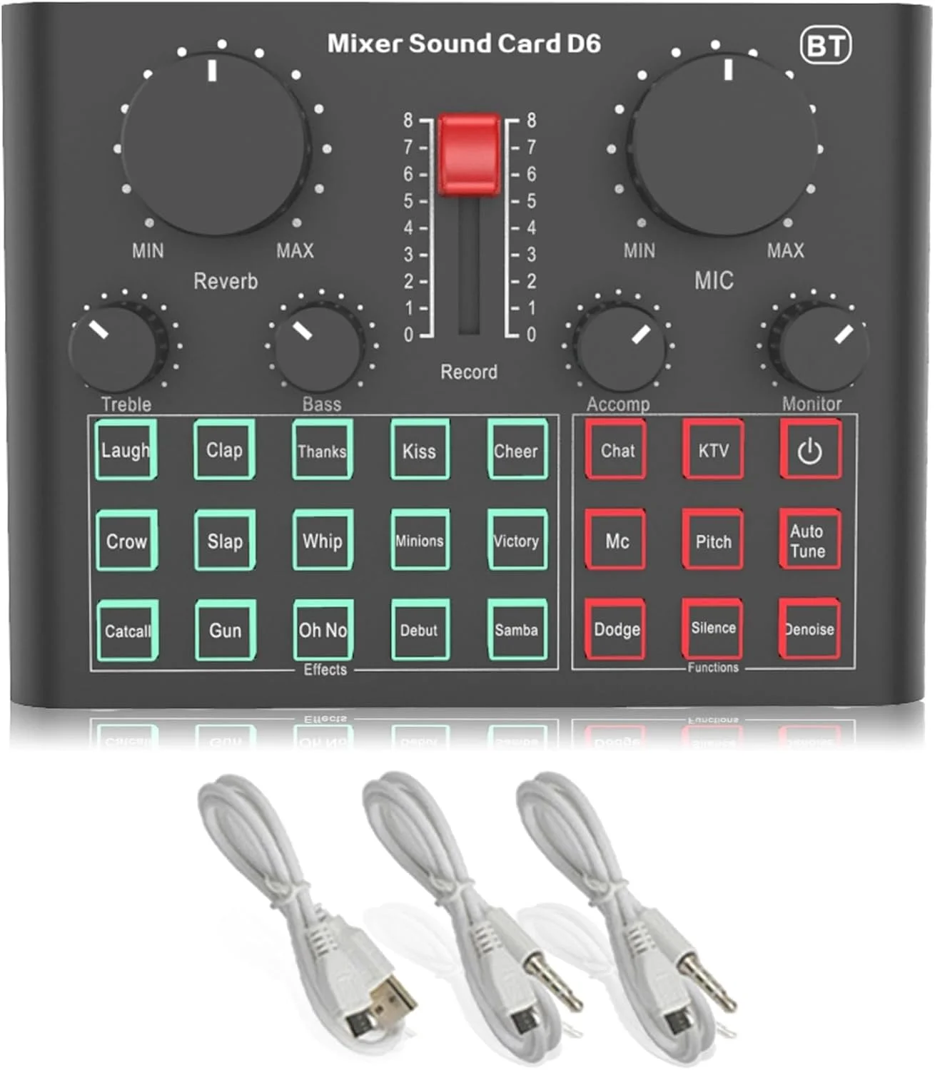 کیت کارت صدا میکروفون BM800 میکروفون خازنی حرفه ای بی سیم بلوتوث با نور حلقه ای و براکت کنسولی، کارت صدای D6 کیت کارت صدا میکروفون BM800 میکروفون خازنی حرفه ای بی سیم بلوتوث با نور حلقه ای و براکت کنسولی، کارت صدای D6