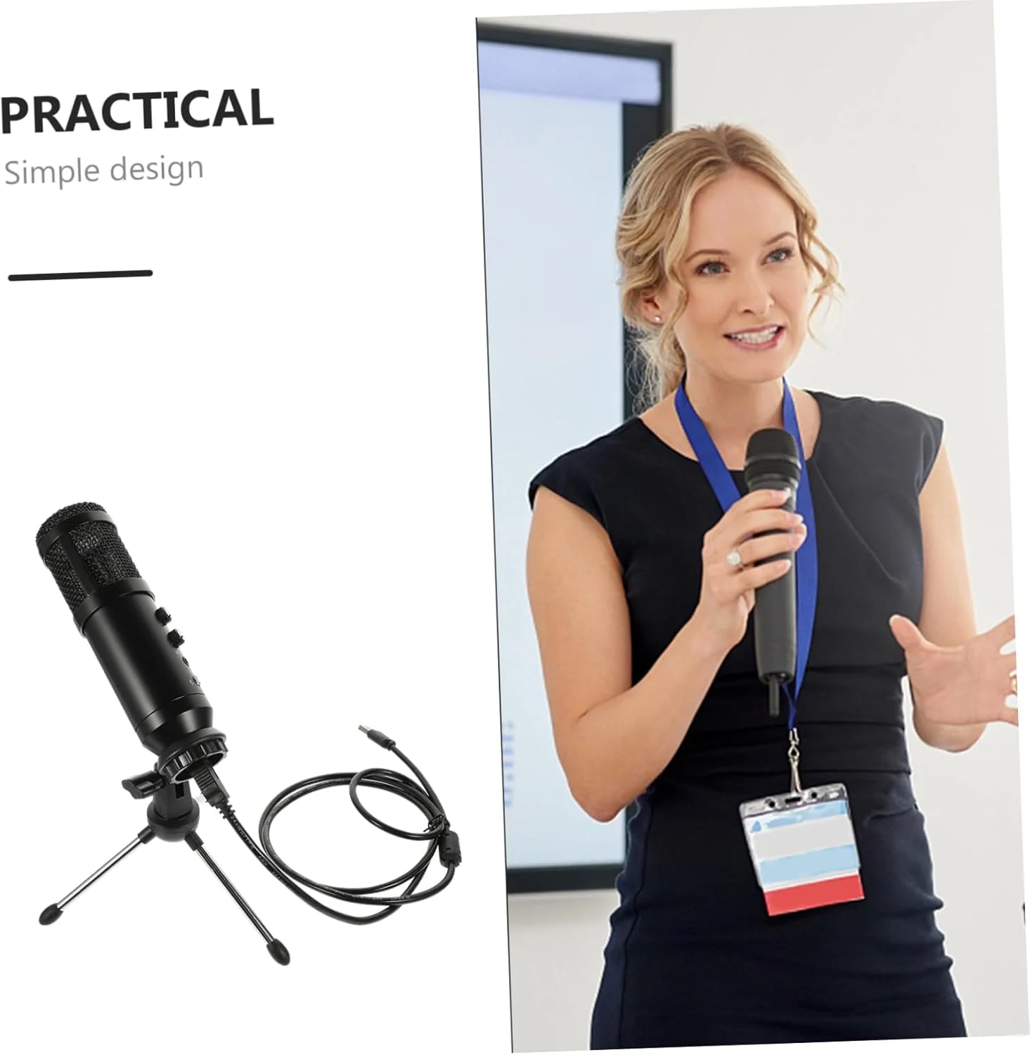 Toyvian 1 ست میکروفون USB میکروفون کنفرانسی میکروفون ضبط خازنی کیت میکروفون بسته نرم افزاری میکروفون ضبط حرفه ای میکروفون با سه پایه میکروفون خازنی فلزی