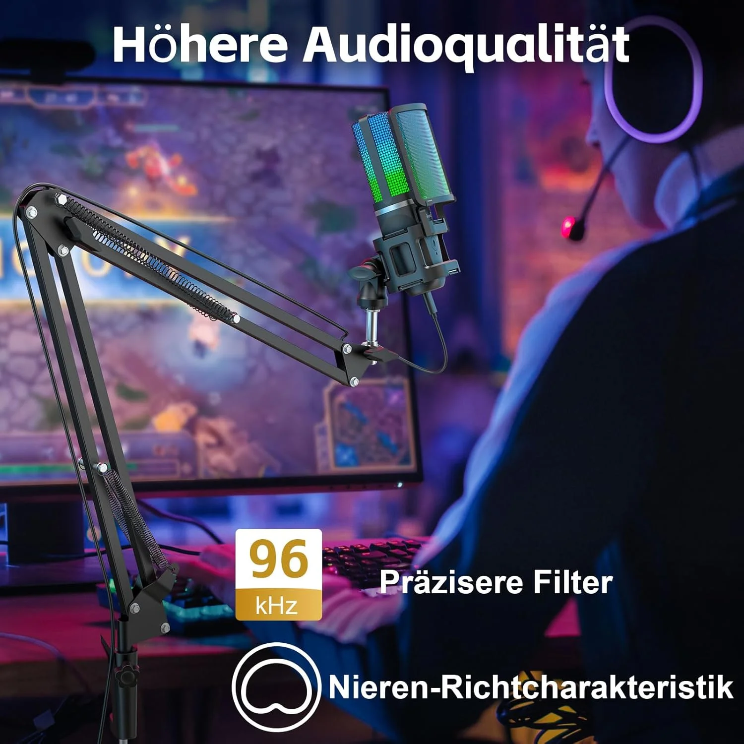 میکروفون گیمینگ USB زیلساند برای PC مک آیفون با RGB/Mute/2 آداپتور و 2 پایه (آداپتور USB-C و Lightning، سهپایه و بازویی)، میکروفون Plug & Plug PC برای پادکست، استریم Twitch YouTube روی ویندوز PS5 میکروفون گیمینگ USB زیلساند برای PC مک آیفون با RGB/Mute/2 آداپتور و 2 پایه (آداپتور USB-C و Lightning، سهپایه و بازویی)، میکروفون Plug & Plug PC برای پادکست، استریم Twitch YouTube روی ویندوز PS5