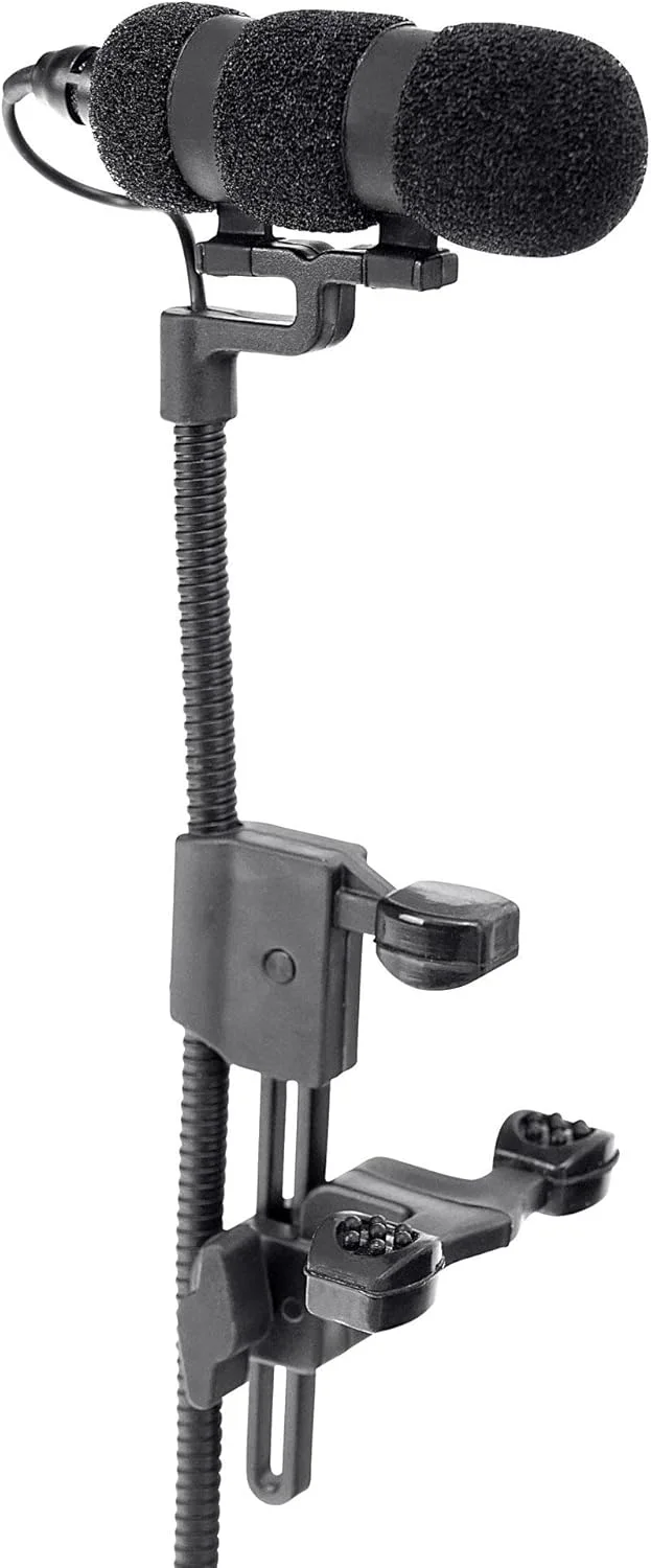 میکروفون گیره ای Pronomic SET MCM-100V با نگهدارنده (میکروفون کندانسور، گردن غازی، نگهدارنده برای ویولن و سایر سازها تا ضخامت 37 میلی متر، فانتوم پاور، آداپتور XLR، کیف) مشکی