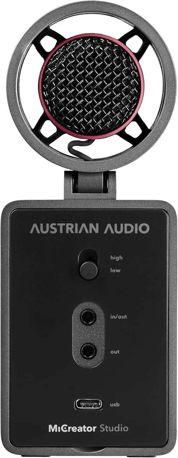 میکروفون استودیویی Austrian Audio MiCreator با رابط صوتی یکپارچه (کپسول کندانسور، اتصال و پخش آسان، کاربری آسان، صفحات جلویی قابل تعویض، دو پورت ورودی و خروجی، حداکثر SPL: 130 dB)