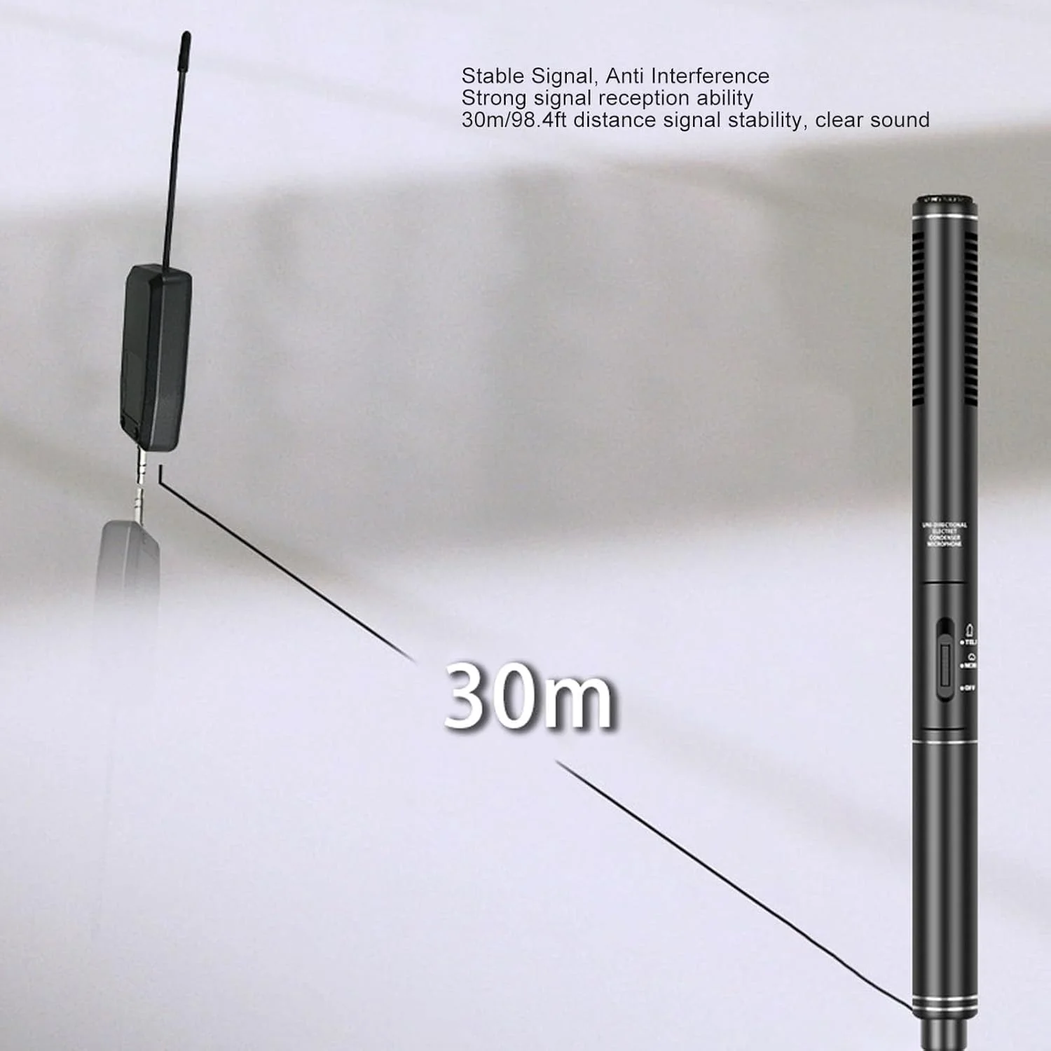 میکروفون شاتگان، میکروفون کاندنسر بی سیم 2.4G با میکروفون مصاحبه تک جهته برای دوربین-فیلمبردار-فیلم-مصاحبه-برنامه تلویزیونی-پادکست میکروفون شاتگان، میکروفون کاندنسر بی سیم 2.4G با میکروفون مصاحبه تک جهته برای دوربین-فیلمبردار-فیلم-مصاحبه-برنامه تلویزیونی-پادکست