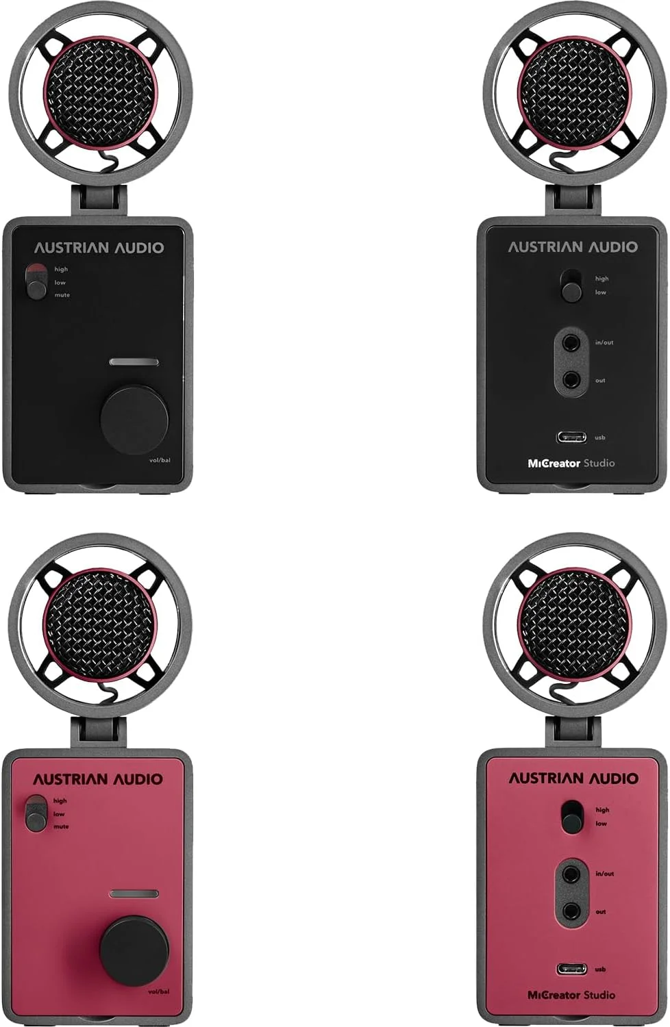 میکروفون استودیویی Austrian Audio MiCreator با رابط صوتی یکپارچه (کپسول کندانسور، اتصال و پخش آسان، کاربری آسان، صفحات جلویی قابل تعویض، دو پورت ورودی و خروجی، حداکثر SPL: 130 dB)