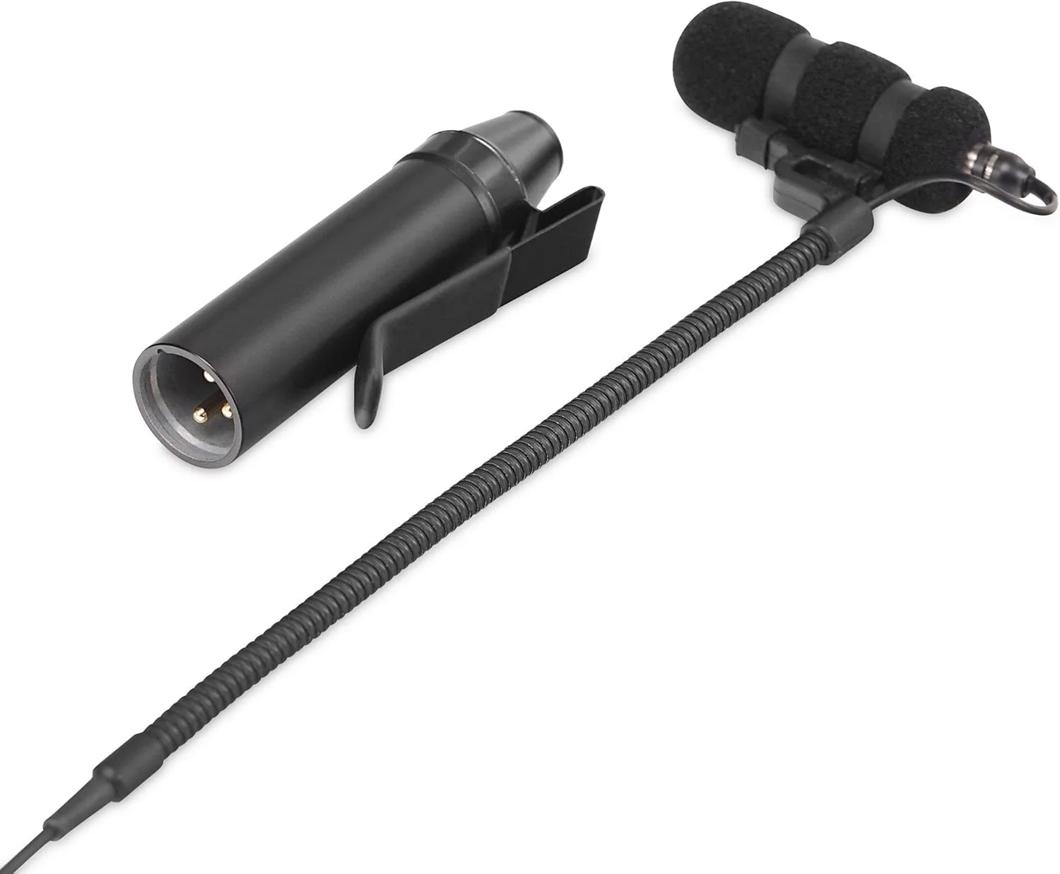 میکروفون گیره ای Pronomic SET MCM-100V با نگهدارنده (میکروفون کندانسور، گردن غازی، نگهدارنده برای ویولن و سایر سازها تا ضخامت 37 میلی متر، فانتوم پاور، آداپتور XLR، کیف) مشکی