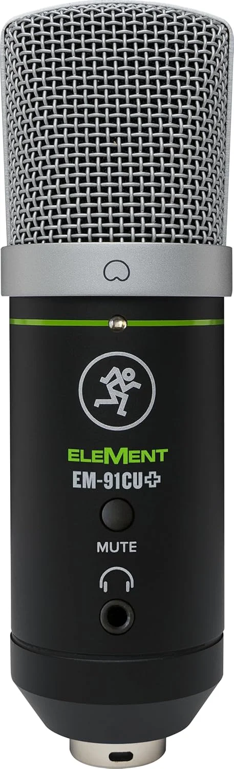 میکروفون کاندنسر USB Mackie EM-91CU+ (24 بیت/96 کیلوهرتز) با لرزه گیر، مشکی