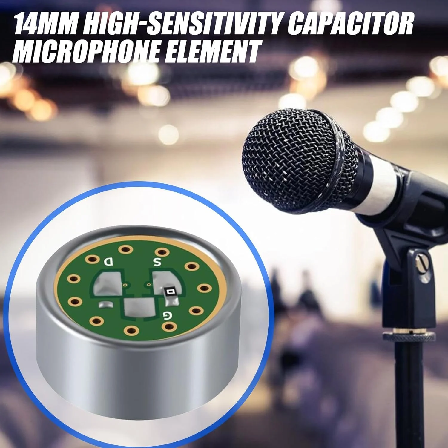 کارتریج میکروفون بی سیم، جایگزین پیکاپ میکروفون، 14 میلی متر، هسته های میکروفون یک طرفه، کندانسور الکترت برای ضبط صدای حساس کنفرانس کارتریج میکروفون بی سیم، جایگزین پیکاپ میکروفون، 14 میلی متر، هسته های میکروفون یک طرفه، کندانسور الکترت برای ضبط صدای حساس کنفرانس