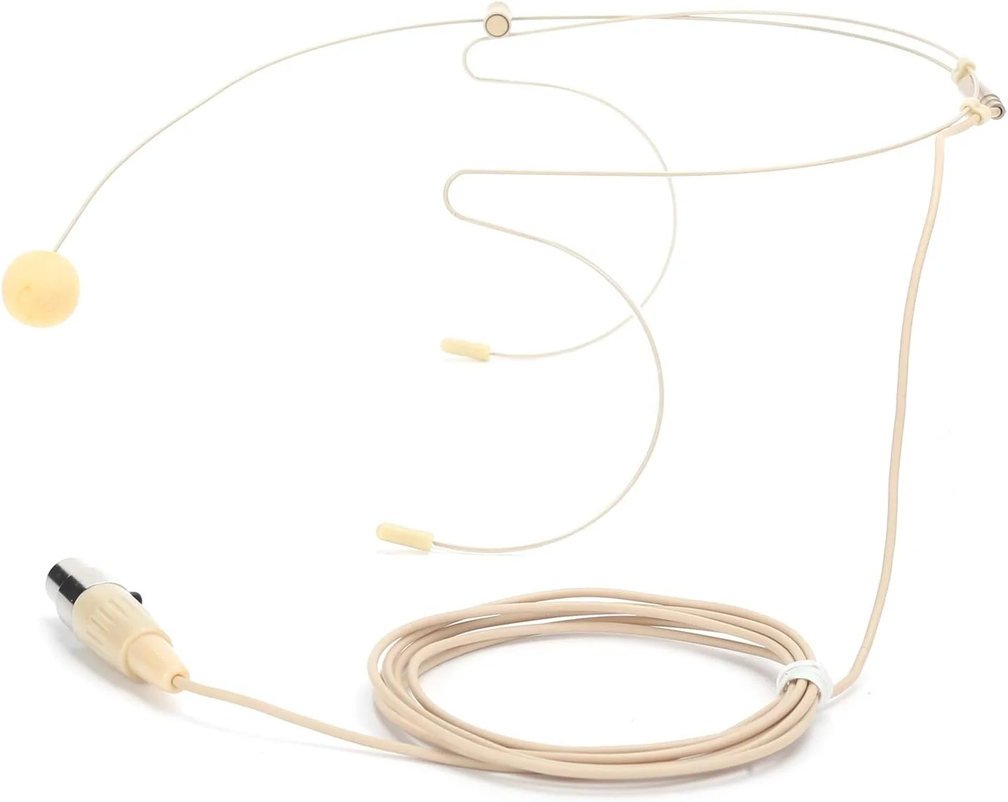 میکروفون خازنی هدست - میکروفون های خازنی 3 پین - میکروفون خازنی همه جهته بژ - میکروفون تک گوش با سر خازنی برای فرستنده جیبی