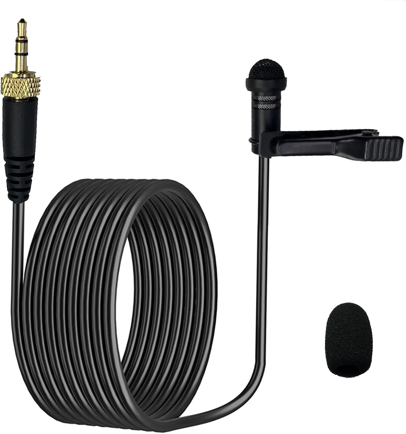 میکروفون یقه‌ای Lavalier سازگار با فرستنده‌های بی‌سیم Sennheiser EW100 EW300 EW500 SK100، میکروفون کاندنسر اومنی‌دایرکشنال TRS 3.5 میلی‌متری برای استریمینگ و ولاگ 1.5 متری