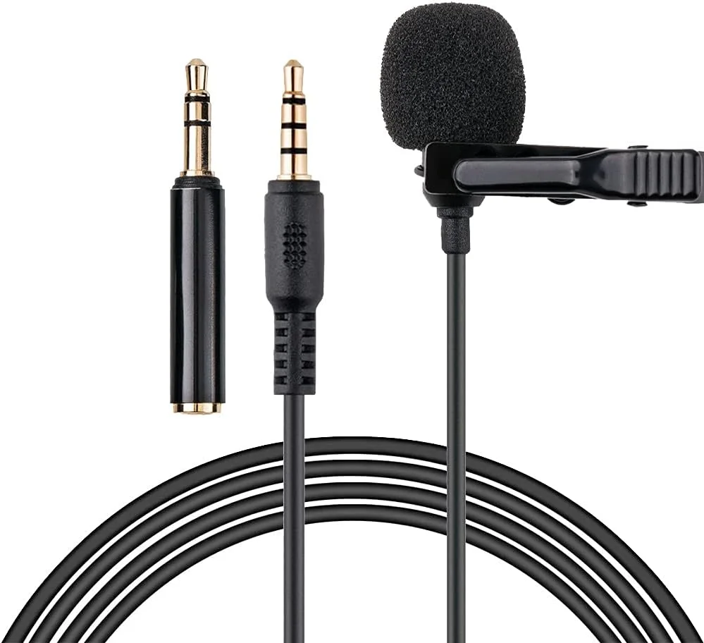 میکروفون یقه‌ای KIWIFOTOS 3.5mm میکروفون کاندنسر اومنی‌دیرکشنال حرفه‌ای با کابل افزایش طول 2 متری برای گوشی هوشمند، کامپیوتر، دوربین - پادکست کنفرانس ویدیویی