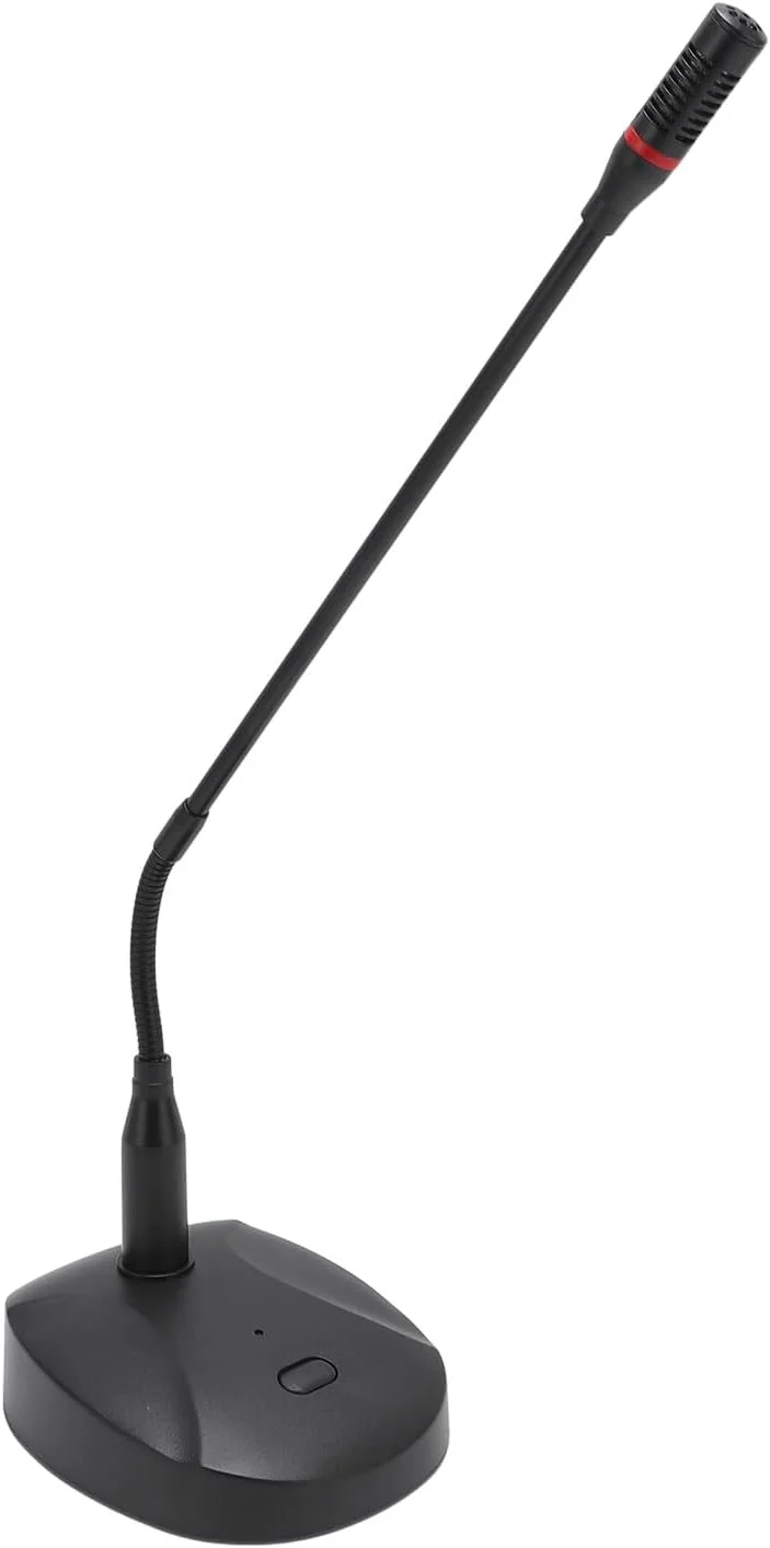 میکروفون کندانسور گردن غازی - اتصال XLR - میکروفون رومیزی کاردیوئید با پایه، مناسب برای ویدیوهای سخنرانی - کنفرانس ویدیویی