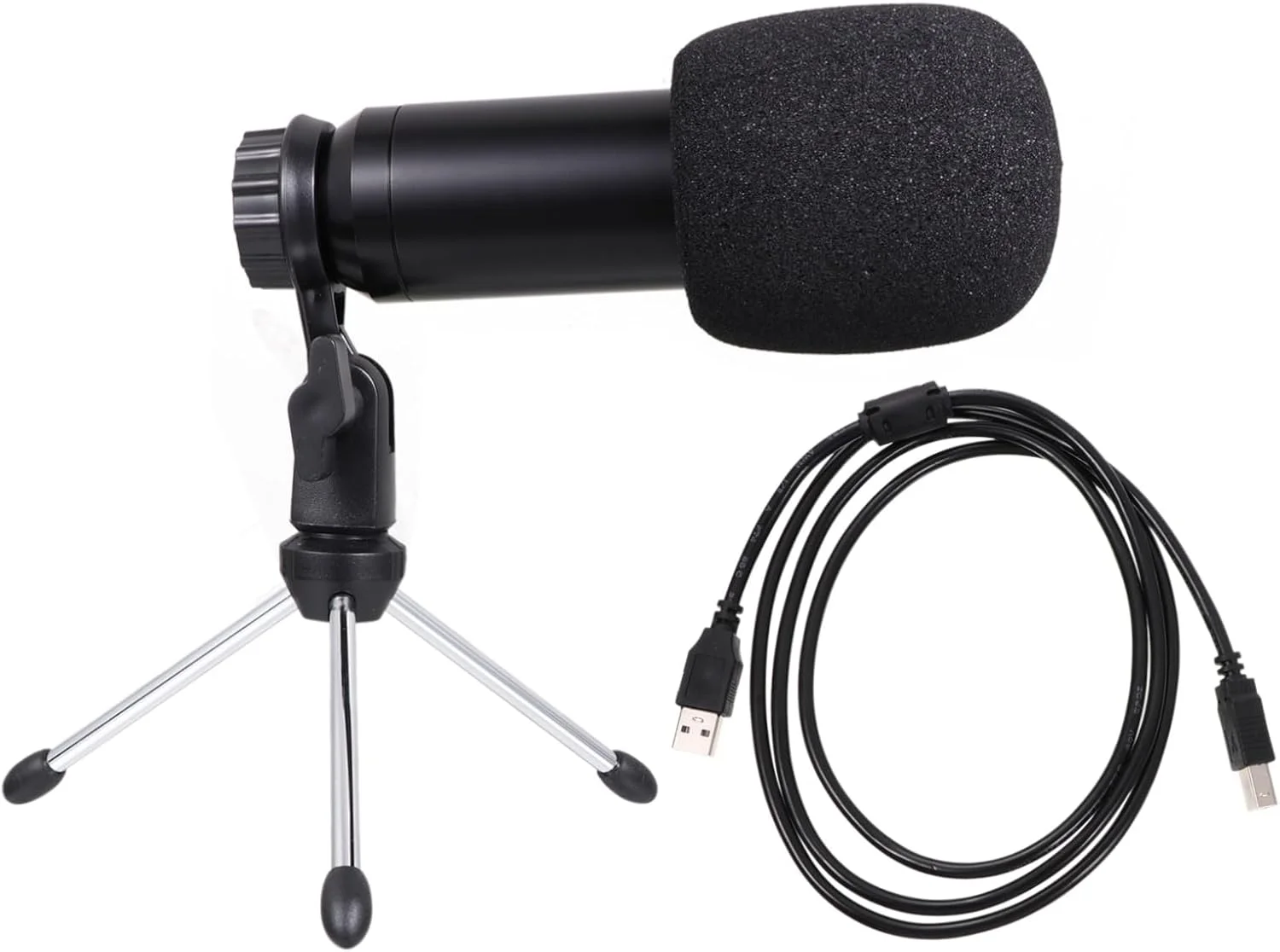 میکروفون کاندنسر USB برای ضبط کامپیوتر با پایه برای پادکست، پخش زنده و بازی، میکروفون چند منظوره سازگار با لپ تاپ و کامپیوتر رومیزی